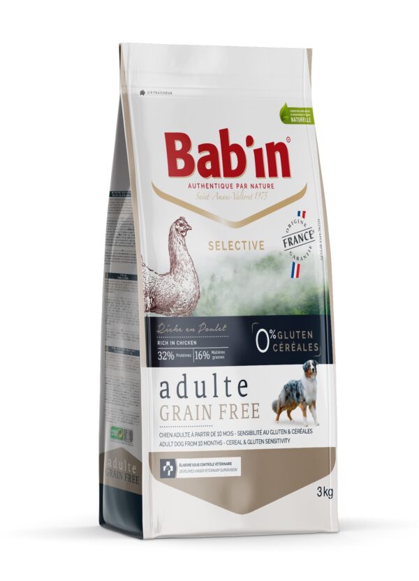 BAB'IN - Selective Adulte Medium Grain Free POULET (3kg)